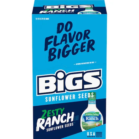 Bigs Zesty Ranch Sunflower Seeds: 12-Piece Box