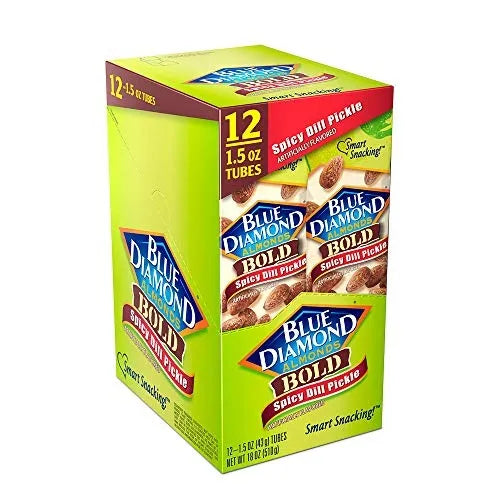 Blue Diamond Bold Spicy Dill Pickle Almonds: 12-Piece Box