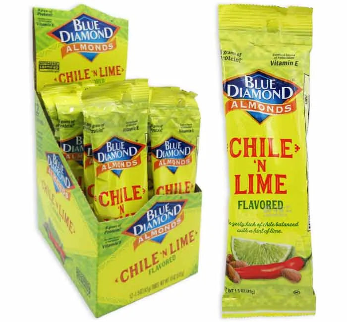 Blue Diamond Chile N Lime Almonds: 12-Piece Box