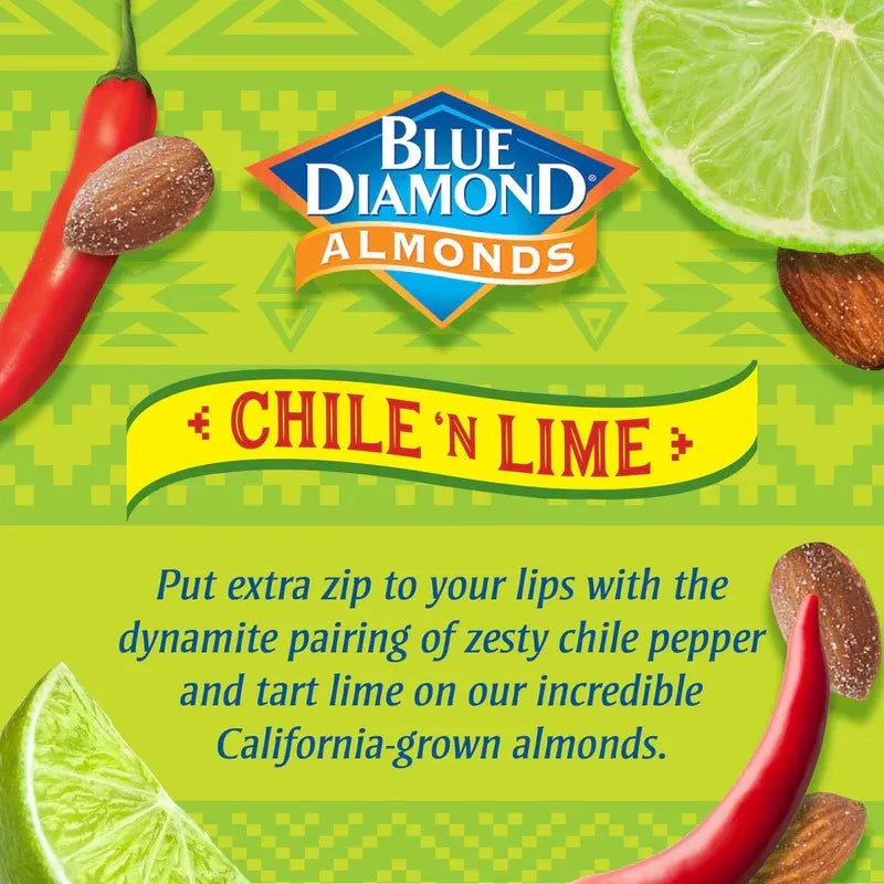 Blue Diamond Chile N Lime Almonds: 12-Piece Box
