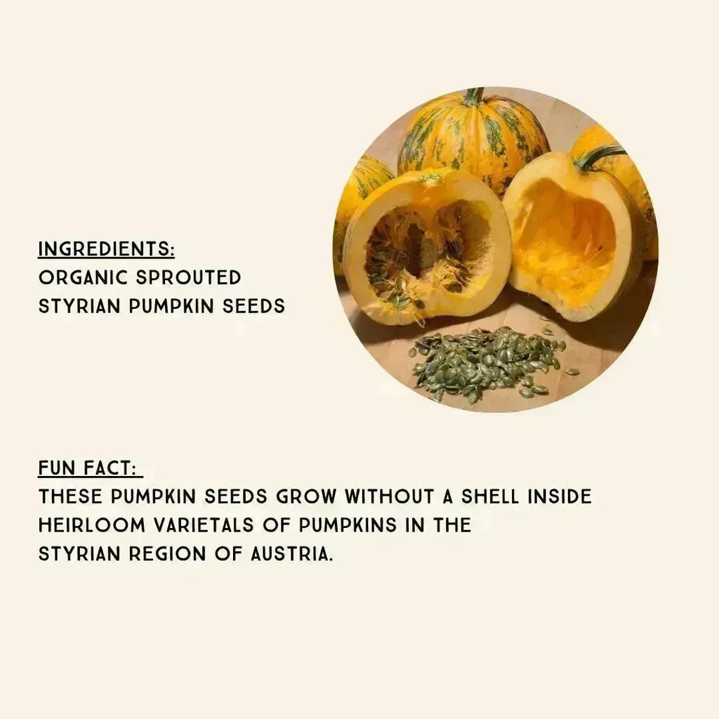 Lark Ellen Farm Sprouted Styrian Pumpkin Seeds. Organic